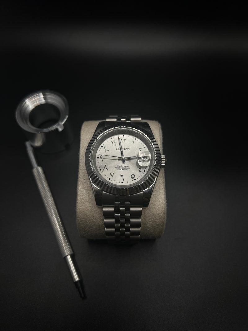 Datejust White Arabic - Modified Mechanical Seiko Watch