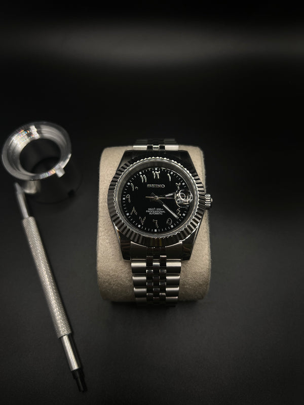 Datejust Black Arabic - Modified Mechanical Seiko Watch