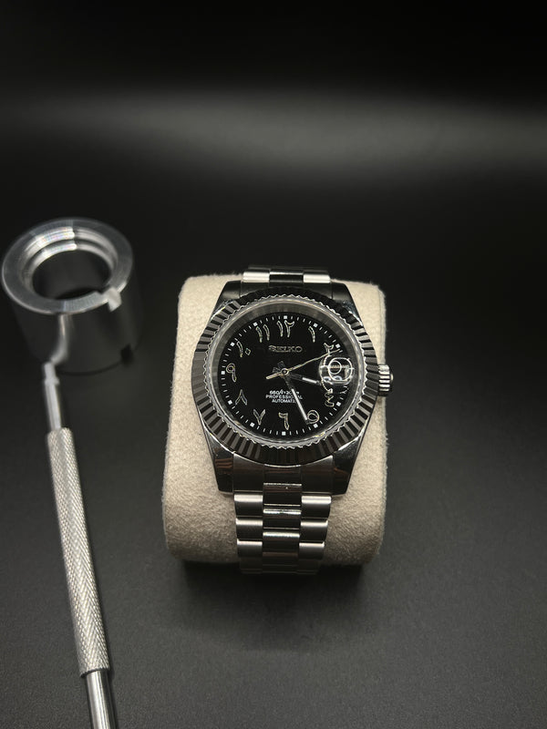 Datejust Black Arabic - Modified Mechanical Seiko Watch