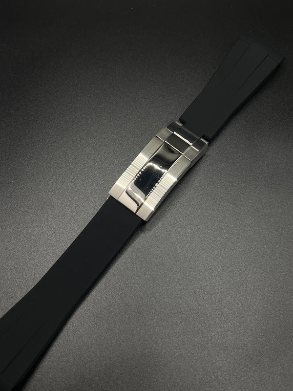 Silicone Watch Band Black/Silver